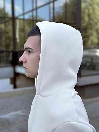 Тепле чоловіче худі на флісі з капюшоном молочне Pobedov 008 ЗИМА Київ