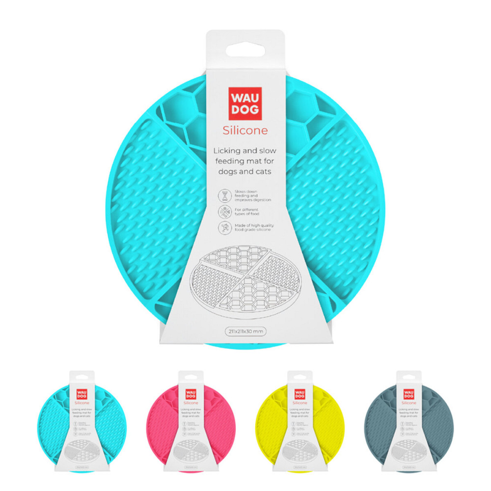 Коврик для слизывания и медленного питания WAUDOG Silicone, 211х211х30 мм, голубой Киев - изображение 1