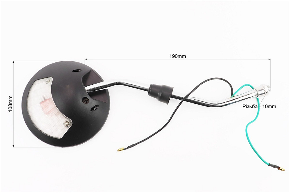 Дзеркала к-кт Круглі-чорні "Delta" з поворотами на "хром" ніжці, м10 Киев - изображение 2