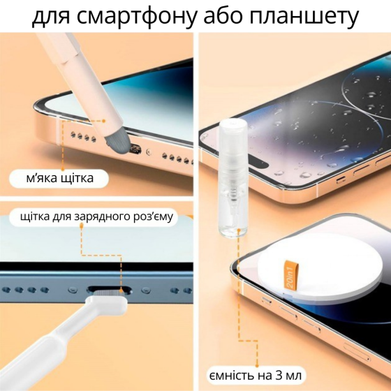 Набор для чистки гаджетов и аксессуаров 20в1, комплект щёток для чистки клавиатур,наушников и электроники Каменец-Подольский