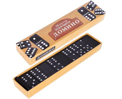 Настільна гра Доміно 28 чорних пластикових фішок Київ - фото 1