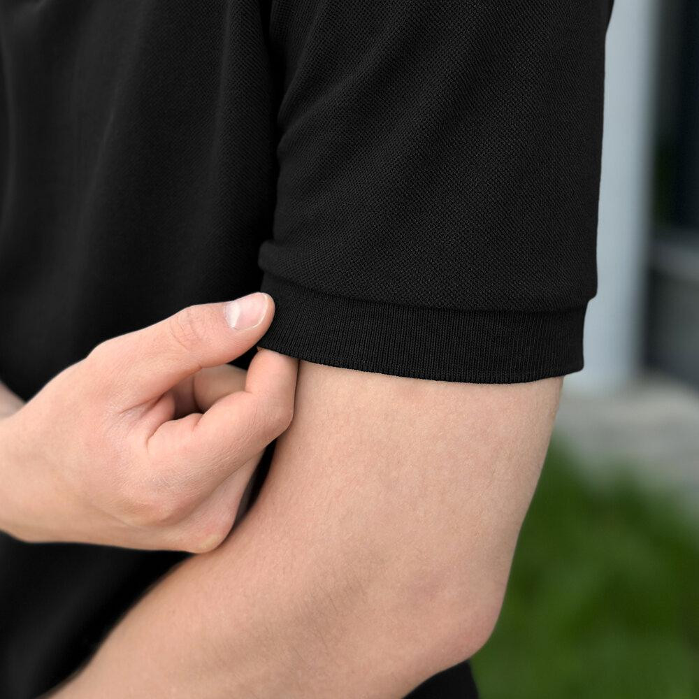 Мужская футболка поло черная Pobedov Nexus Киев - изображение 4