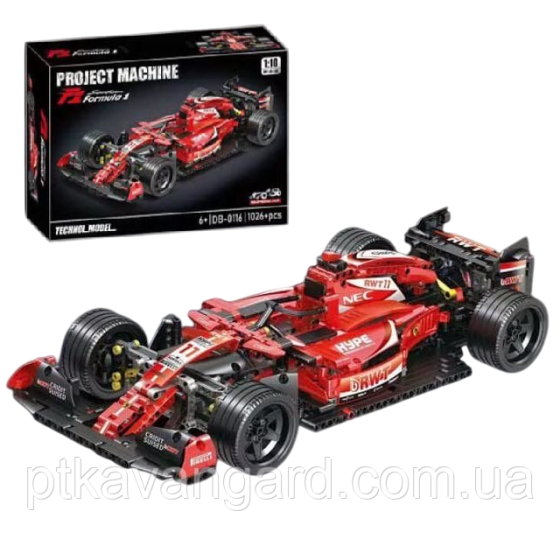 Конструктор автомобіль формула №1 гоночний болід 1280 деталей 1:10 червоний Хмельницький