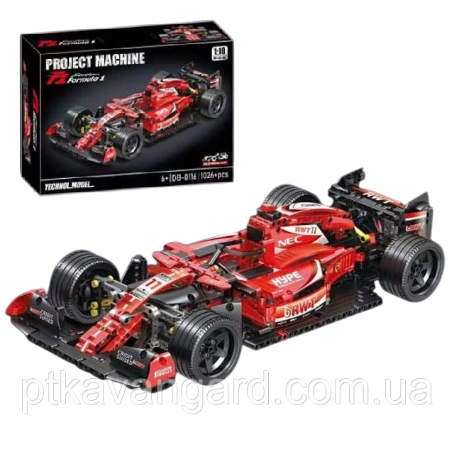 Конструктор автомобіль формула №1 гоночний болід 1280 деталей 1:10 червоний Хмельницький - фото 1