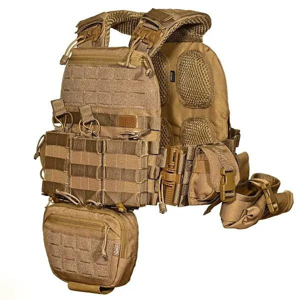 Тактичний комплект плитоноски М7 з 7 підсумками (без плит) Койот Вінниця - фото 1