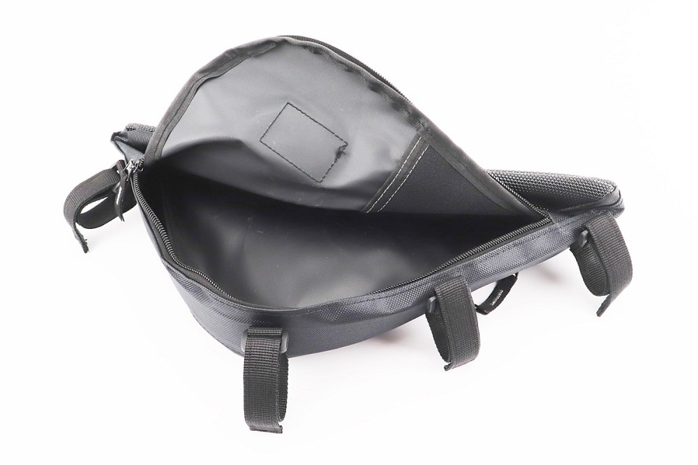 Сумка під раму трикутна 3500х260х200мм, кріпл. на липучці, вологозахисна, світловідбиваючі смуги, чорна Київ - фото 3