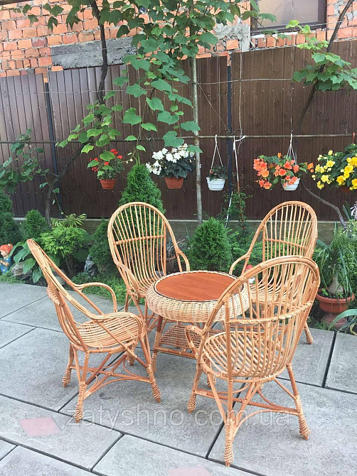 Столик и кресла  для дачи из лозы Киев - изображение 2
