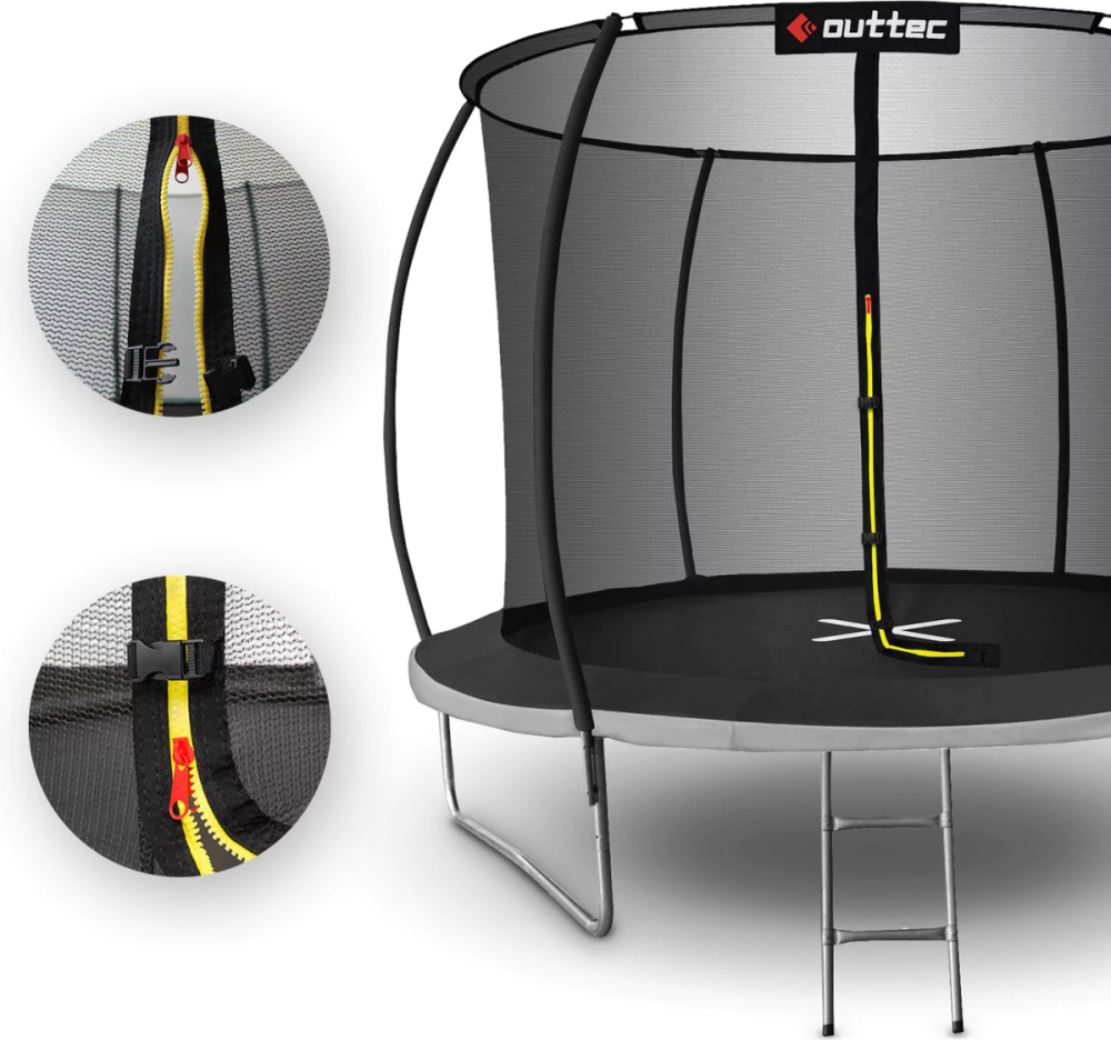 Батут OUTTEC Pumpkin с внутренней сеткой 10 футов 305 см черно-серый Киев - изображение 4