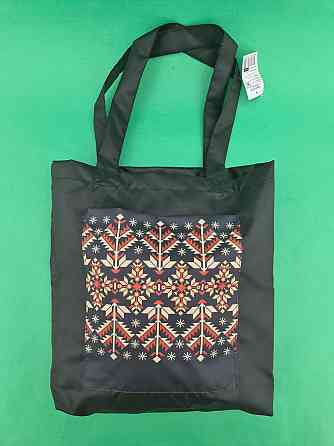 Сумка з кишенею "Вишиванка" 03 40х35 см ручка 60 см чорна горизонтальна (1 шт.) Харків