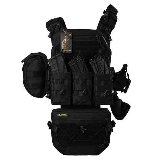 Плитоноска тактическая Warmor Gen.3 Pro Max с быстрым сбросом с подсумками (Черная) Киев