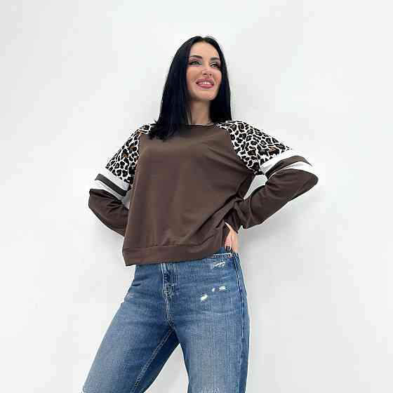 Жіночий світшот зі вставками "Artes" оптом | Норма Шоколадний, 46-48 Київ