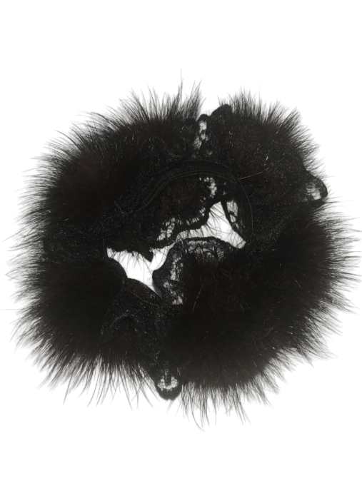 Гумка хутряна для волосся норкова Темно-шоколадний Харків - фото 1