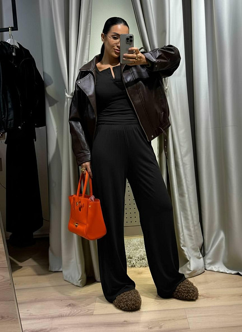 Женский стильный повседневный костюм двойка турецкая вискозная двунитка Одесса - изображение 5