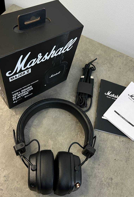 Навушники Marshall Major 5 чорні — Bluetooth 100 годин без підзарядки. Харків - фото 1
