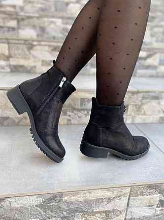 Жіночі черевички D and V чорні натуральна шкіра-сатин37р.-24 см (1222) Коломыя