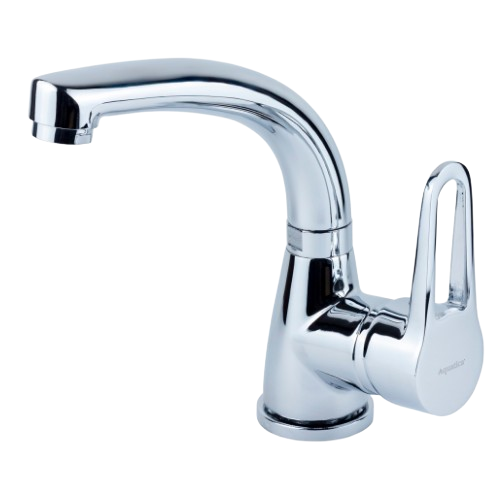 Змішувач HL d35мм для раковини гусак вигнутий на гайці Aquatica Житомир - изображение 2