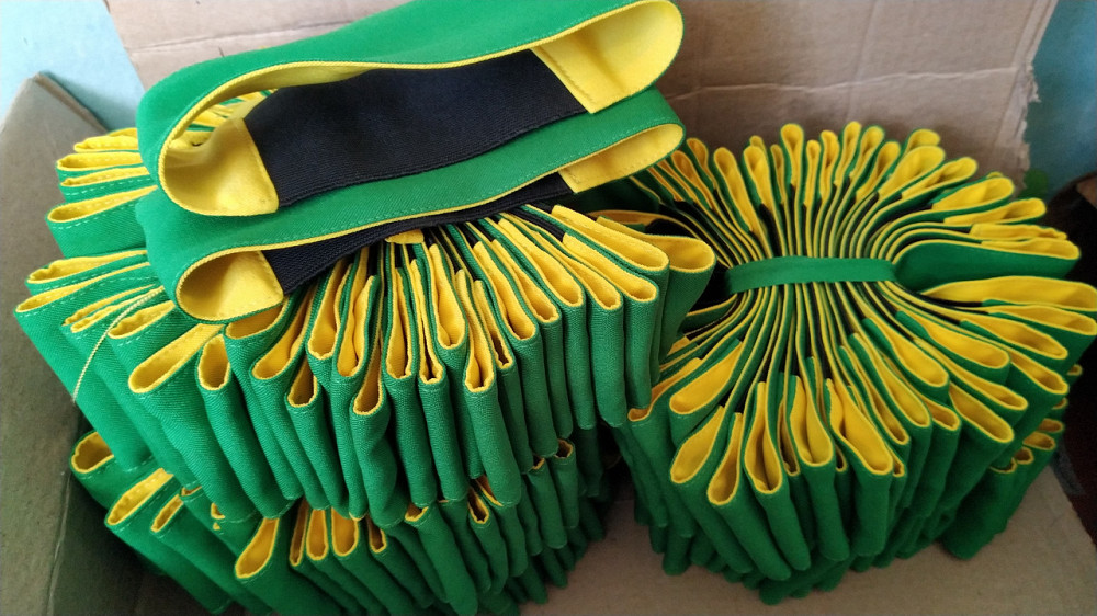 Пов'язка військовим на руку на резинці двокольорова Чернігів - фото 4