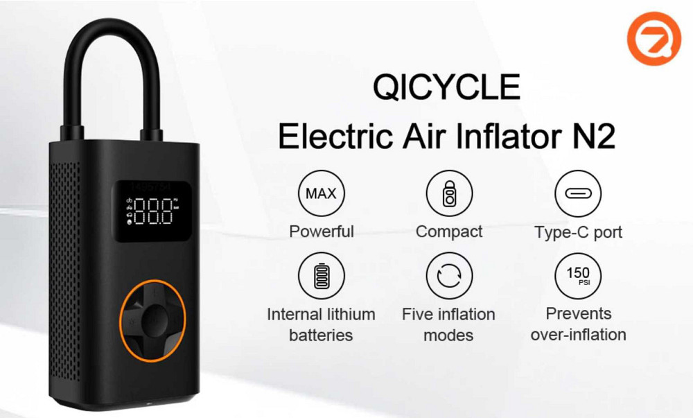 Портативний насос-компресор Xiaomi Mijia Qicycle N2 2023 Air Pump Київ - фото 7
