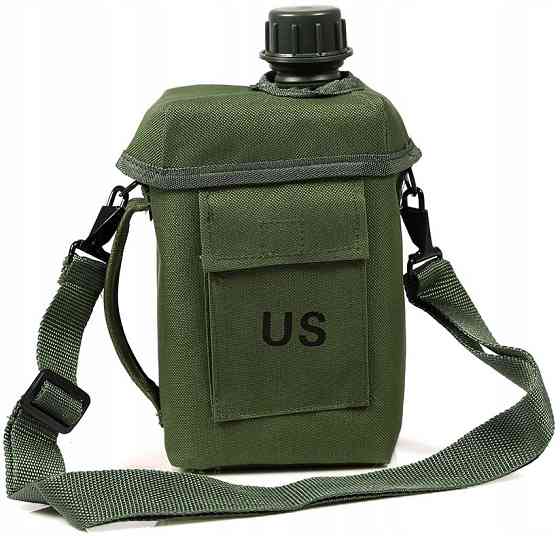 Армійська Фляга з чохлом і ременем 2 літри Mil-Tec "Patrol" USA (14514001) Olive Нововолинськ