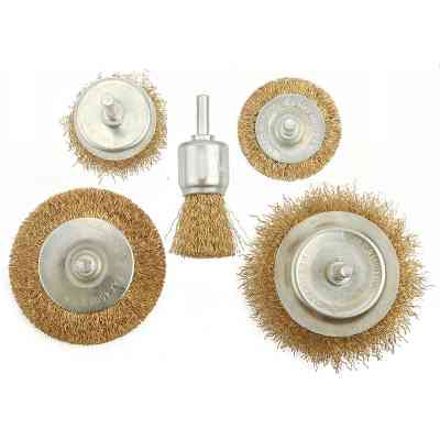 Щітка для електроінструменту Tolsen комплект 5 шт, гофрований латунований дріт 0.3 мм (77552) Вінниця