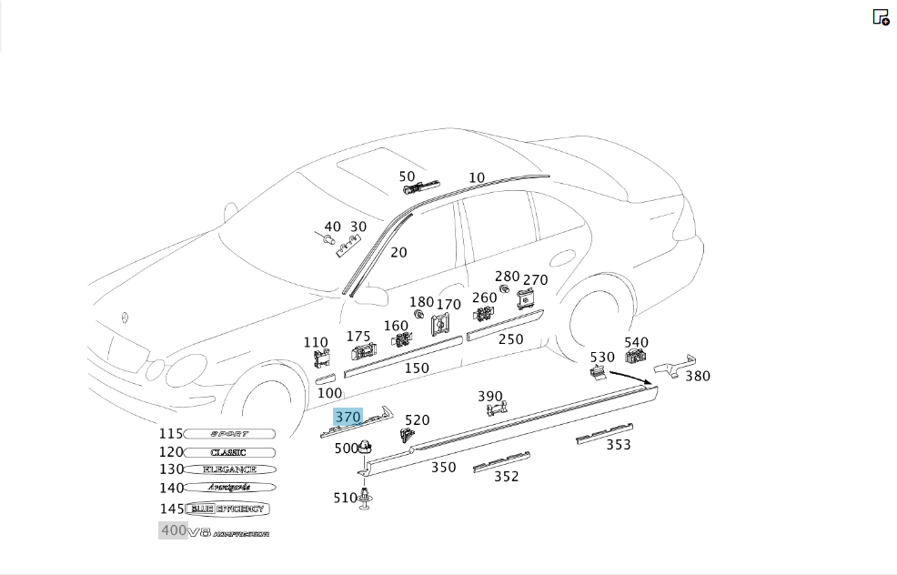 Mercedes-Benz  A2116980998 Ущільнення зовнішньої накладки лівого порогу до переднього крила E-class W211 E-class S211 Одеса - фото 2
