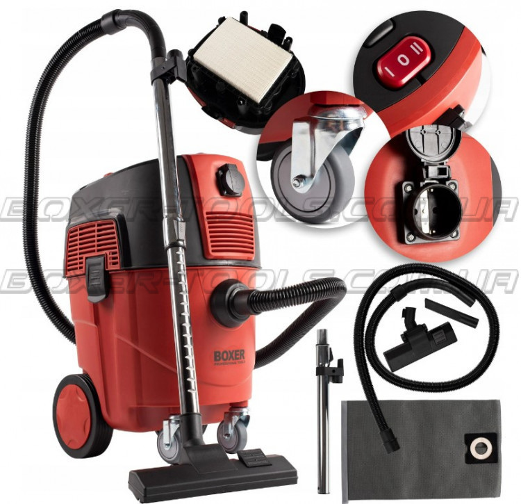 Промисловий пилосос 35 л, 4500 Вт, HEPA, автошейкер: для гіпсового пилу, з розеткою 2000 Вт Одеса - фото 4