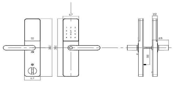 Розумний дверний біометричний замок SEVEN LOCK SL-7779BFW-T Київ