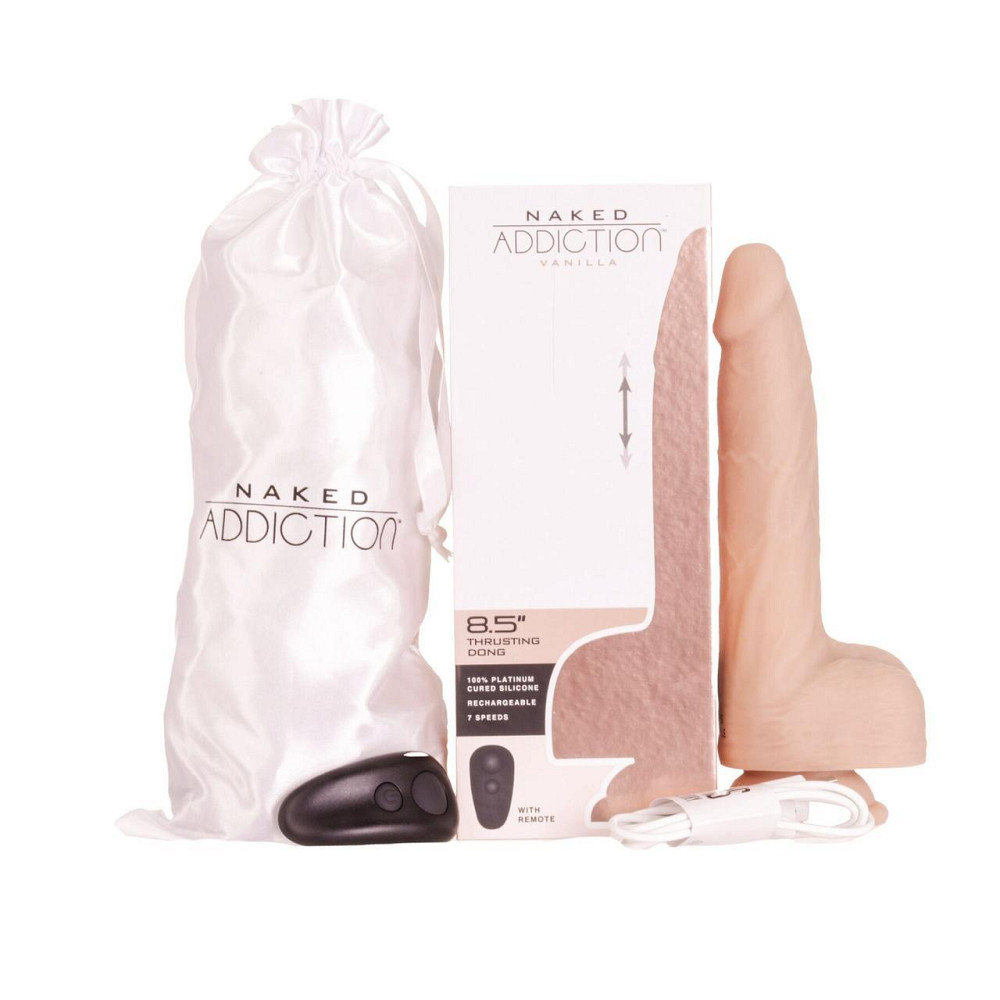 Фалоімітатор із пульсацією Addiction Naked Addiction 8.5” Thruster - Vanilla Sex Aura Київ - фото 10