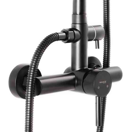 Душова колонна Mixxus SUS-003-J з змішувачем, чорна, з нержавіючої сталі для душової кабіни Харків