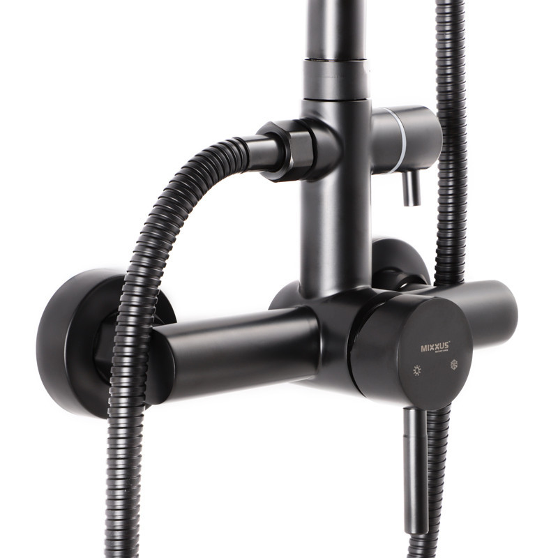 Душова колонна Mixxus SUS-003-J з змішувачем, чорна, з нержавіючої сталі для душової кабіни Харків - фото 2