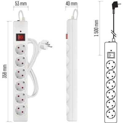 Мережевий подовжувач EMOS P54215 Вінниця - фото 7