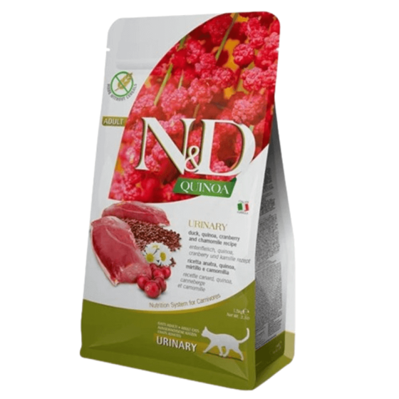 Сухий корм Farmina N&D Quinoa Urinary, Duck & Cranberry ADULT для котів, профілактика сечокам'яної хвороби, качка, кіноа, журавлина і ром Київ