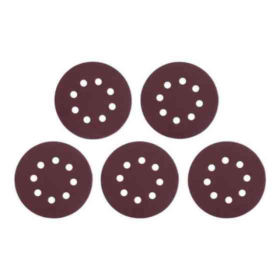 Круг наждачной на липучке с отверстиями 125 мм, бумага класс С, плотность 140 г/м2, К220, 5 ед. INTERTOOL BT-0590 Киев