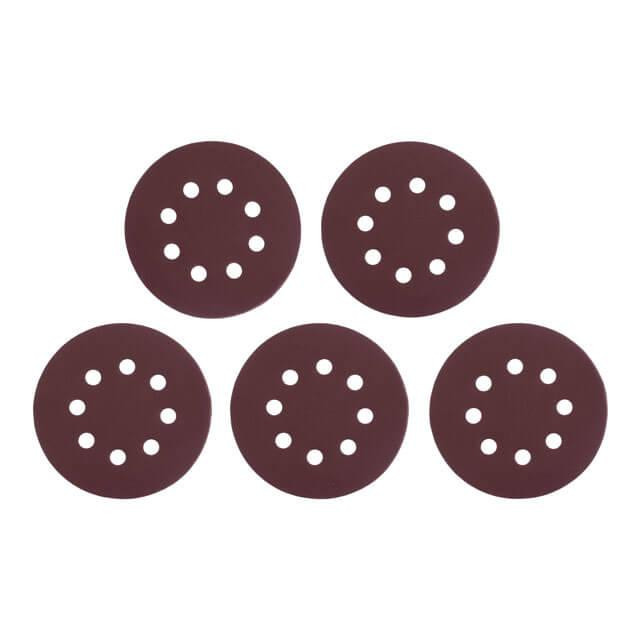 Круг наждаковий на липучці з отворами 125 мм, папір клас С, щільність 140 г/м², К220, 5 од. INTERTOOL BT-0590 Київ - фото 1