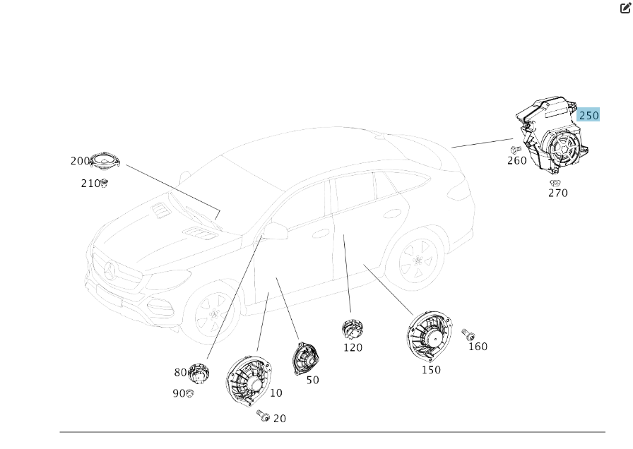 Mercedes-Benz  A1668203002 САБВУФЕР у задній частині автомобіля GLE Coupe C292 Одесса - изображение 2