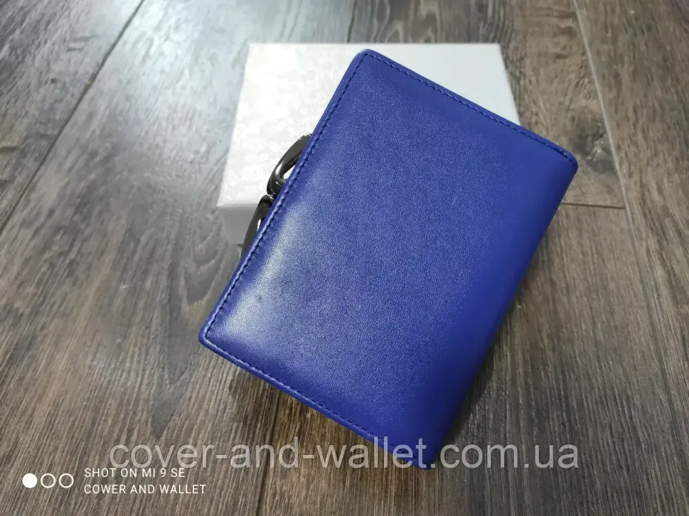 Невеликий шкіряний жіночий гаманець синього кольору на багато карток Marco Coverna MC 47009 Київ - фото 7