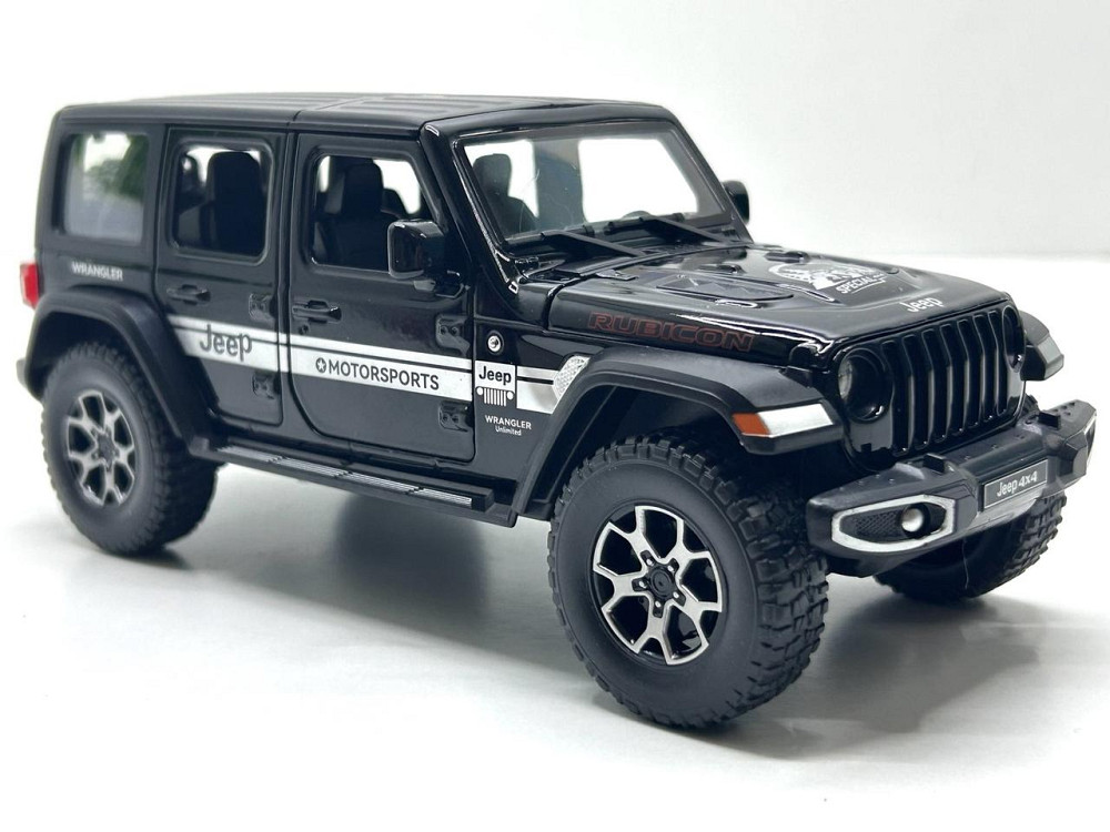 Машина Автосвіт Jeep vlanger інерційна відчиняються двері капот багажник 21см Чорна (AP-1979) Чернигов - изображение 4