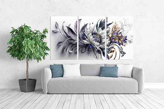 Модульная картина в гостиную / спальню  Квіти      ART-131_3A Киев