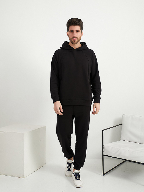 Чоловічий спортивний костюм демісезонний тринитка  чорний M Запоріжжя - фото 1