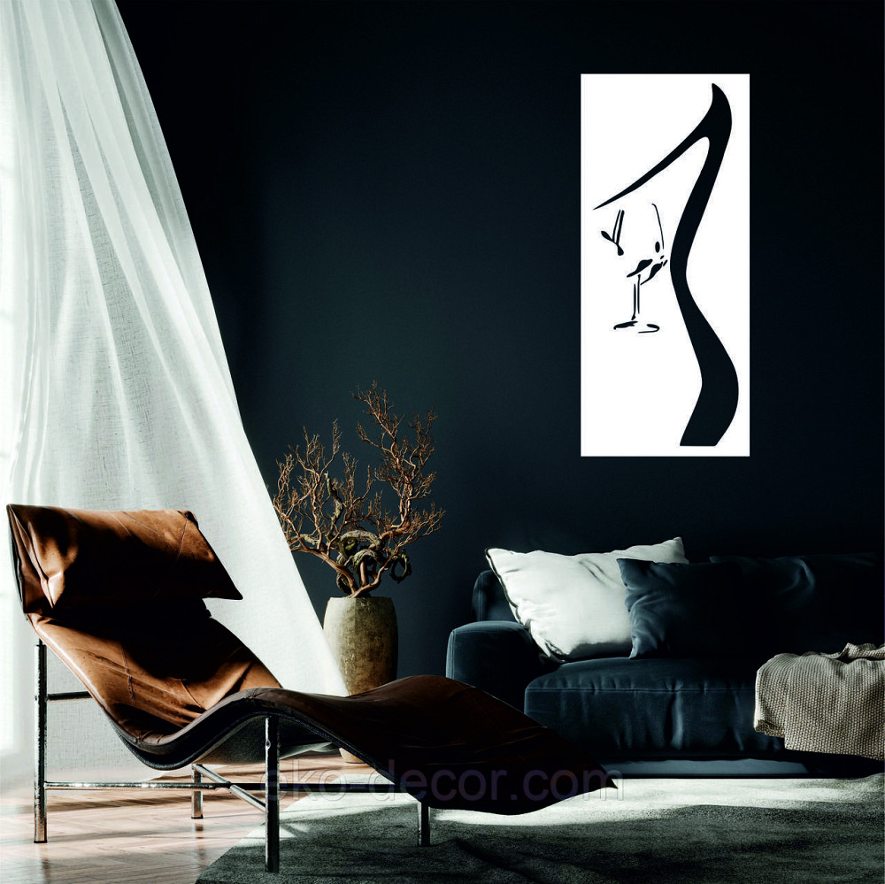 Декоративное настенное Панно «Силуэт женщины», Декор на стену 110*48 см, Белый Киев - изображение 1