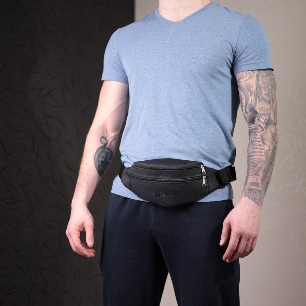 Універсальна сумка на пояс з якісного поліестеру FABRA 22580 Чорний Київ - фото 2