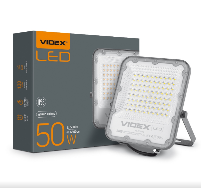 LED Прожектор 50W 5000К 220V VL-F2-505G Videx Житомир - изображение 1