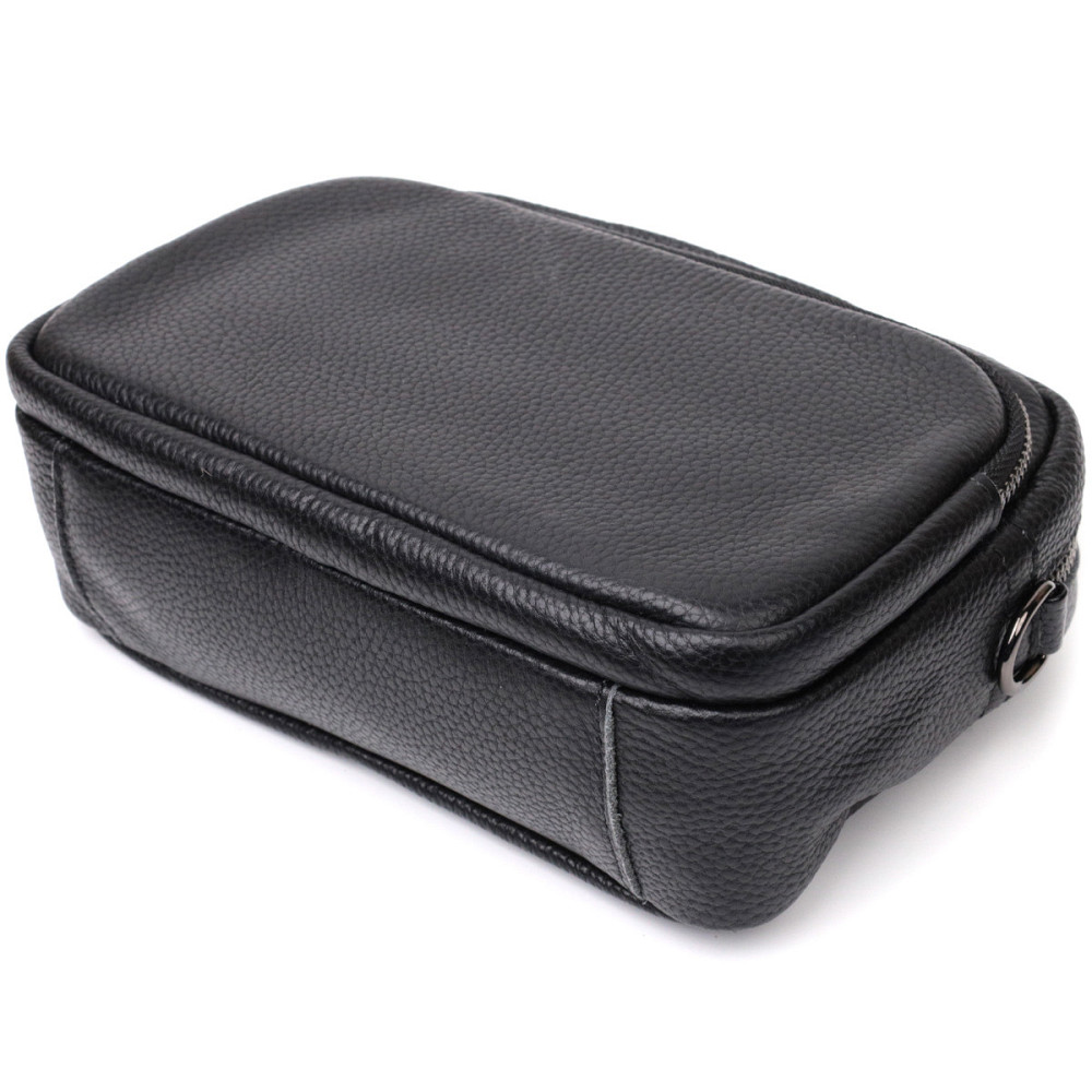 Компактная женская сумка кросс-боди из натуральной кожи Vintage 22294 Черная Киев - изображение 5