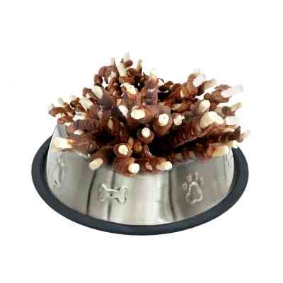 Ласощі для собак Lucky Star Качине в'ялене м'ясо на великій кальцінованій паличці 13 см 200 г (4820144301254) Вінниця