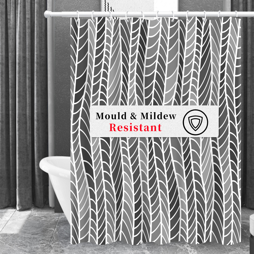 Шторка для ванны из полиэстера водонепроницаемая Bathlux 180x180 см с кольцами, занавеска для ванной комнаты Каменец-Подольский - изображение 2