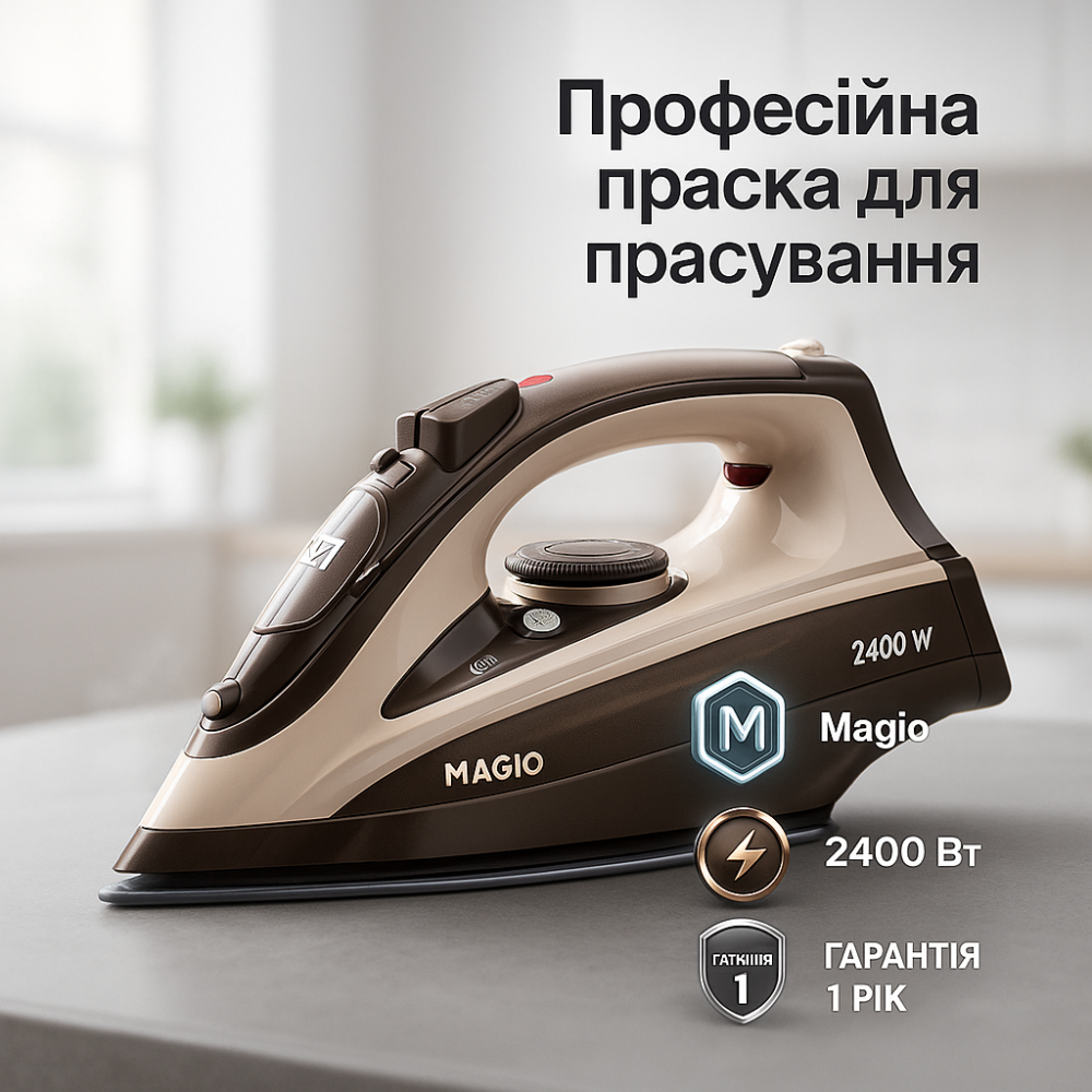 Мощьный бытовой утюг паровой для дома Magio MG-134 2400 Вт, Электрический утюг для глажки ZA-74 Львов - изображение 18