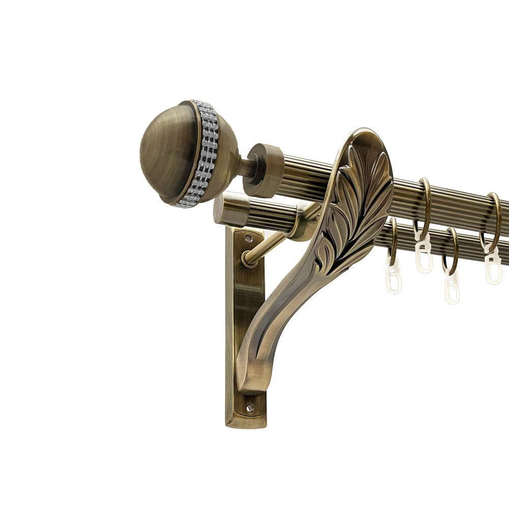 Карниз Orvit Авея металевий дворядний ретро рифлена труба кільце металеве Антик 25\19 мм 160 см (00-00016478) Львов - изображение 1