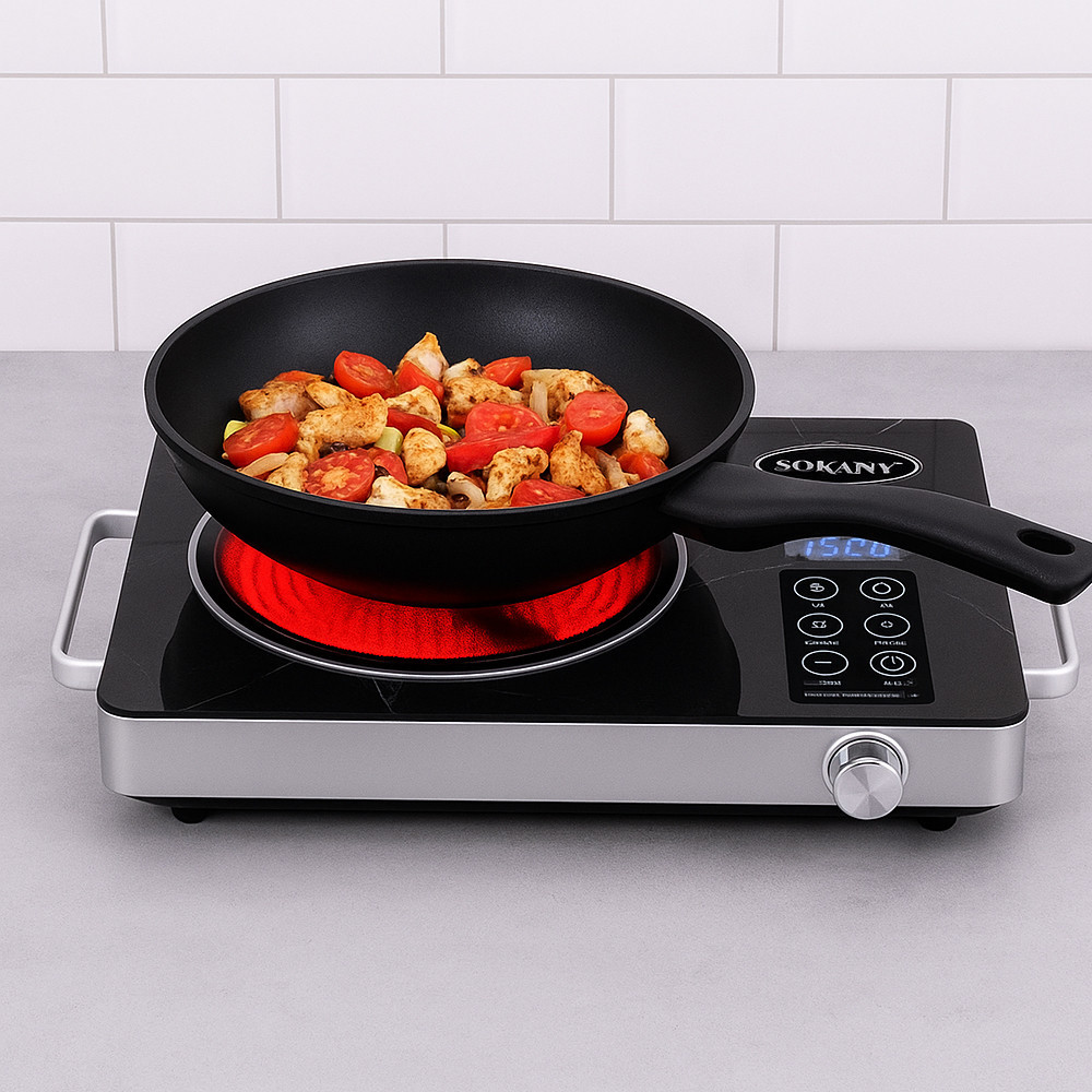 Настільна плита інфрачервона на 1 конфорку,3500Вт,SK-07073 SBR Київ - фото 3