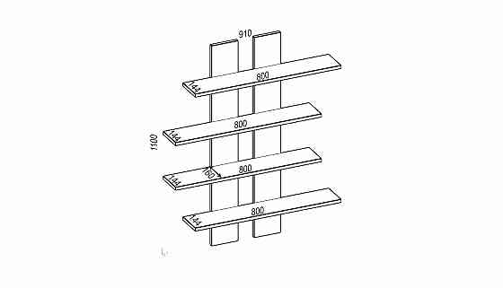 Полиця навісна ПН-6, Дуб Сонома Трюфель, 910/160/1100 Львів