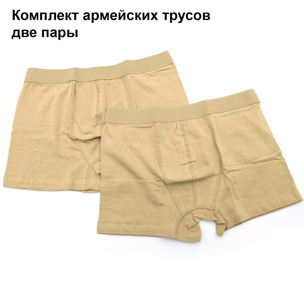 Труси чоловічі армійські, боксери військові, набір з 2 пар трусів-боксерів, Бежевий Розмір L/XL Кам'янець-Подільський - фото 2
